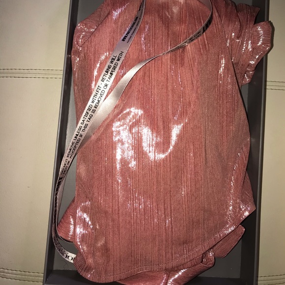 Pink metallic button down shit - Picture 2 of 3